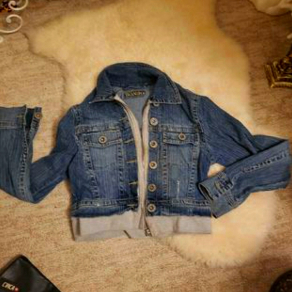 BONGO Blue Jean Jacket with Gray Trim